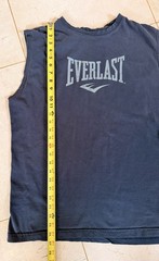 Vintage Everlast Muscle Shirt—Embroidered Logos—Faded Black Men’s Size Large