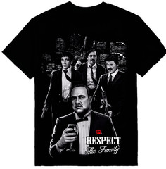 Respect The Family Mens Heavyweight T-Shirt Print On Shaka Wear Tee