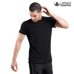 Pack of 12 Shirts | Black Crew Round Neck T-Shirt | Urban Connection | Small-6XL