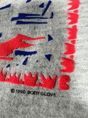 Vintage 1990 Body Glove Surf Beach Surfing Tank Top Puff Print Shirt Men’s White