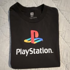 PlayStation Logo Graphic Tee Black Men’s Crew Neck Short Sleeve, Size L