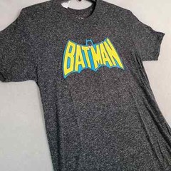 Batman linen t shirt Mens Large Black DC Comics Casual Retro Outdoor Classic NWT