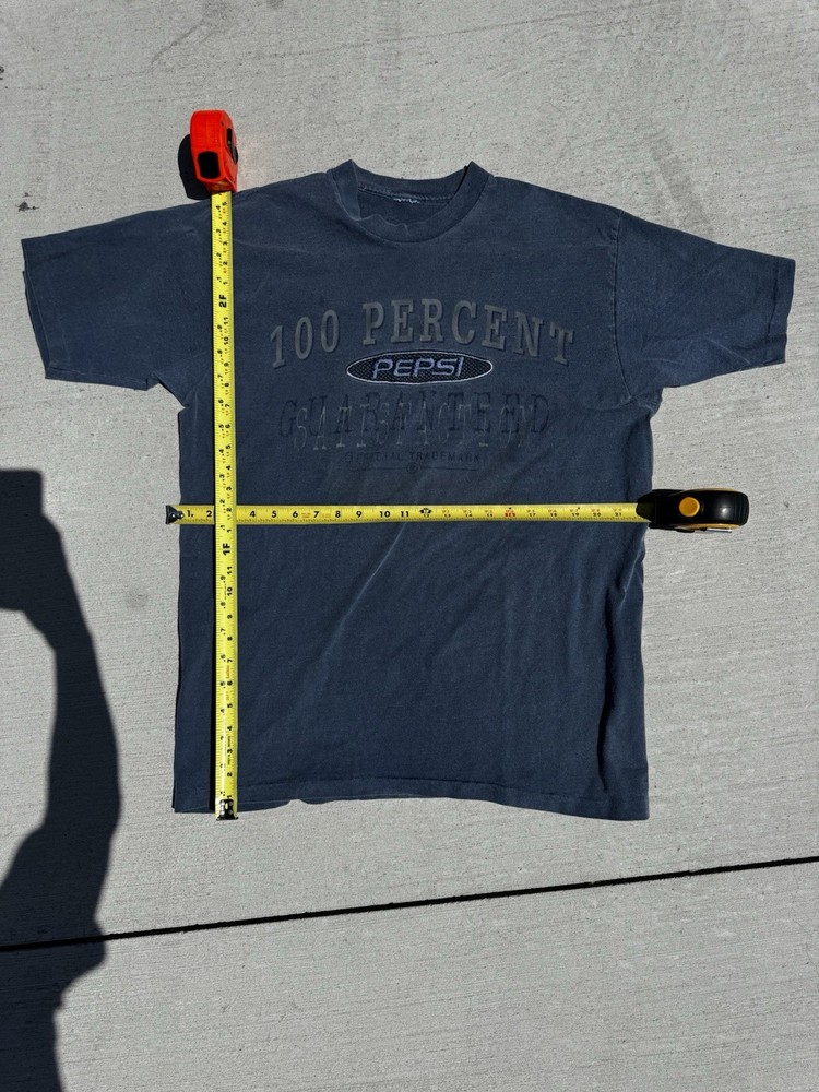 Vintage 90s Pepsi 100 Percent Guaranteed Embroidered T-Shirt XL Single Stitch