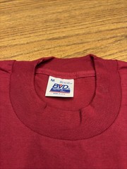 Vintage 90s BVD Men’s Medium Maroon Red Blank Single Stitch Pocket T Shirt