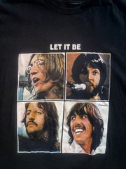 Vintage 90s The Beatles Let It Be Double Sided Rare T-Shirt Black Concert Tee