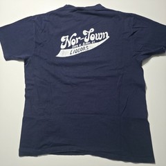Vintage Nor-Town Liquors T Shirt Mens XL Navy Single Stitch Promo Graphic USA