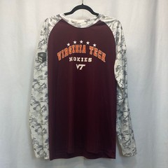 Virginia Tech Hokies Colosseum OHT Military Appreciation Raglan Shirt XL Camo