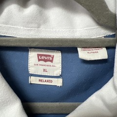 Levi’s Rugby Polo Shirt Men’s XL Blue Relaxed Long Sleeved 100% Cotton Collared