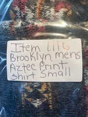 Brooklyn Men’s Aztec Print Shirt Size Small Street Wear Fall Winter Warm