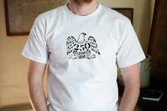 American 250 Union Made in the USA 100% Cotton Hand-Stenciled Eagle T-Shirt Vtg