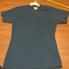 Vintage Y2K Discus Athletic Turquoise Plain Cotton T-Shirt Medium Blank VTG 90s