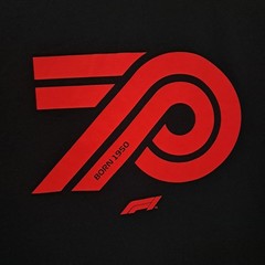 F1 Formula One Collection 70th Anniversary T-Shirt, Black Size XL
