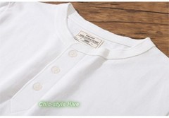 Men’s Long Sleeve Shirts Soild Color Heavy Cotton Retro Casual T-Shirts Tops