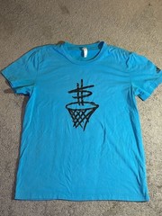 Adidas James Harden Climalite Basketball Graphic T-Shirt Blue Size M print flaw