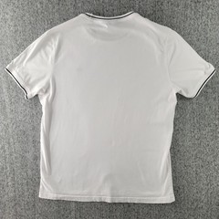 Michael Kors Mens T Shirt Medium White Contrast Trim Collar Logo Crewneck…