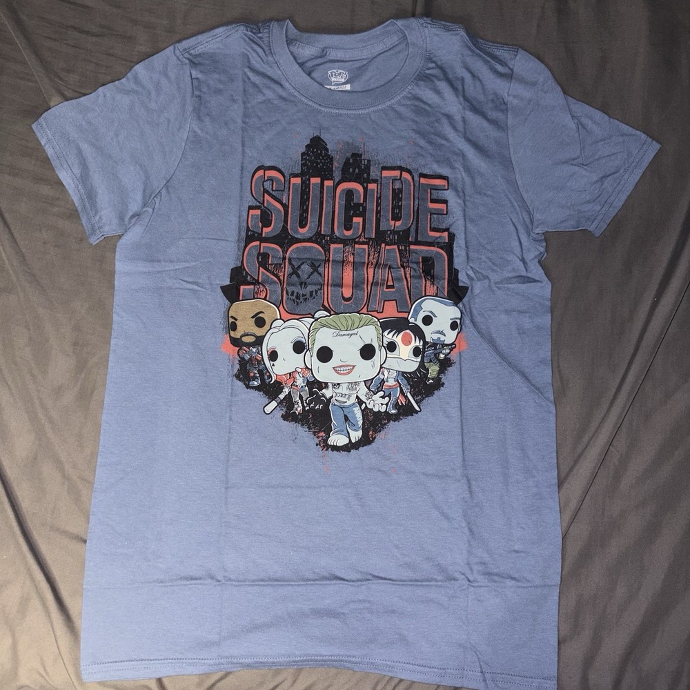 Funko Pop! Tees Suicide Squad DC Comics Blue Graphic Print T-Shirt XS