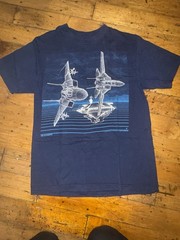 1986 Fighter jet graphic print double sided Tee – Size L