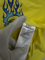 Balenciaga T-Shirt Yellow Burning Unity Logo Flame nero SIZE 3 Fit XL (X3)