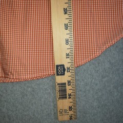 Peter Millar Crown Finish Button Down Shirt Mens Orange White Micro Check Size L