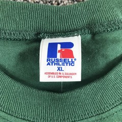 Vintage Russell Athletic Shirt Mens XL Forest Green Long Sleeve Crew Neck Cotton