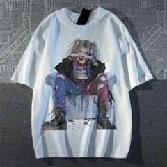 Harley Quinn Short Sleeves Comic Graphic White T-Shirt