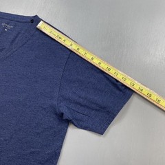 Goodlife Shirt Mens XL V-Neck Navy Short Sleeve Cotton Poly Straight Hem Peru