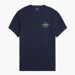 New J Crew Factory Men T-shirt Graphics Navy Short Sleeve Crew Neck Cotton S M L