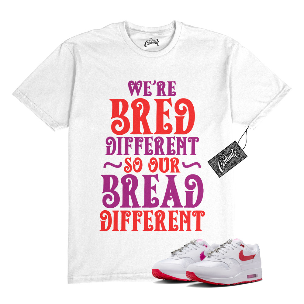Air Max 1 PRM Valentine’s Day White Red Playful Pink T Shirt Match WHT BREAD
