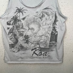 VTG Rip Curl Koa Hawaiian Warrior Graphic Tank Top Mens XL Gray Cotton USA-Made