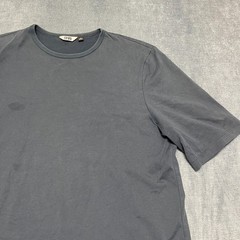 Uniqlo U AIRism T-Shirt Mens Small Dark Gray Cotton Everyday Wear Oversized Logo