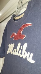 Y2K Men’s HCO Malibu Surf Style APPLIQUE Tee T-Shirt M Blue Lived-in Beach Vibes