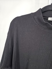 Pierre Cardin Mens Sz XXL Long Sleeve Mock Neck Knit T Shirt Black Ribbed
