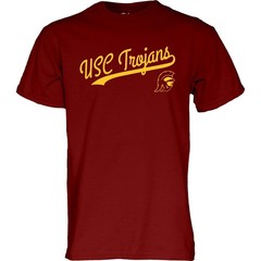 Blue 84 Mens Usc Trojans T-Shirt Cursive Team Color Team Color Medium