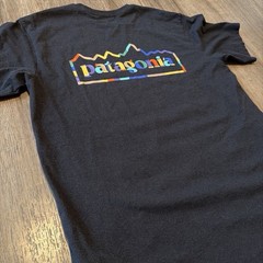 Patagonia Save Our Home Planet Black Graphic Logo T-Shirt Mens M Recycled Blend