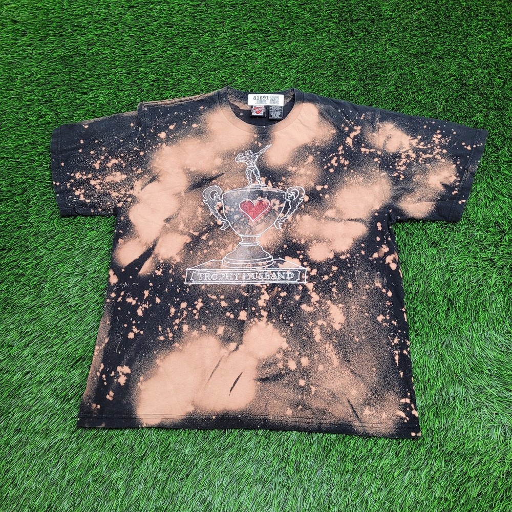 Vintage 90s Good Husband Shirt Large 22×26 Bleached Black