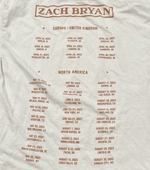 Zach Bryan The Burn Burn Burn Tour T Shirt Men’s Large White Cotton