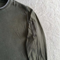 Kuhl Kommando Wildfibre Long Sleeve T-Shirt Olive Green Organic Cotton Zip XL