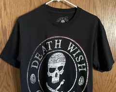 Death Wish Coffee Graphic T-Shirt – Patch – Pin Skull Cross Bones Logo Size S