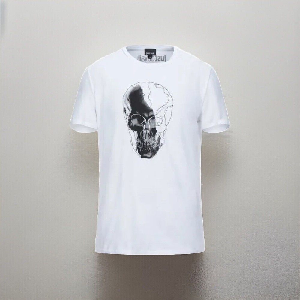 Just Cavalli Skull T-Shirt Tee Size XL