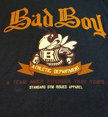 Bad Boy Athletic Dept T-Shirt Mens XL Short Sleeve Blue Cotton Crew Neck Logo