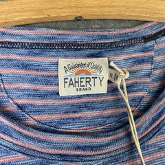 Faherty Indigo Pocket Tee Shirt Mens Size XL Pink Blue Baypoint Striped NWT
