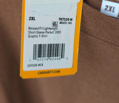 Mens CARHARTT Lightweight Short-Sleeve Pocket 1889 Graphic T-Shirt 2XL