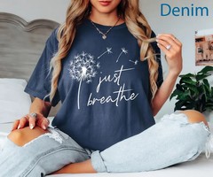 Just Breathe Meditation Comfort Tee Relaxing Yoga Zen