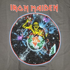Iron Maiden Beast on the Run Tour Large 2 Sided New Official Number Of Gray #T25