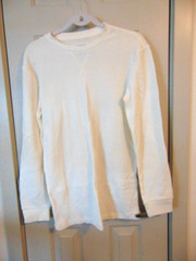 Jachs MFG Thermal Shirt Mens M WHITE Crewneck Lightweight Waffle Knit NWOT