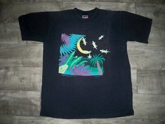 Vtg Crocodiles Rock Lenches Single Stitch All Over Print Tshirt Size XLarge 80’s