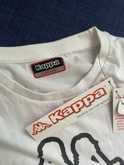 Kappa Logo Man White T-Shirt Slim Fit Streetwear Mens Large With Tags