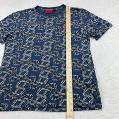 HUGO BOSS Regular Fit T-Shirt Men M Blue Graphic Print Logo Cotton Jersey