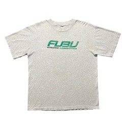 Vintage 90s FUBU Athletic Competition T Shirt Mens Large Gray Green Logo Retro