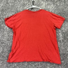 Vintage Stedman Shirt Mens Large Red Blank Distressed Tee USA Casual Workwear